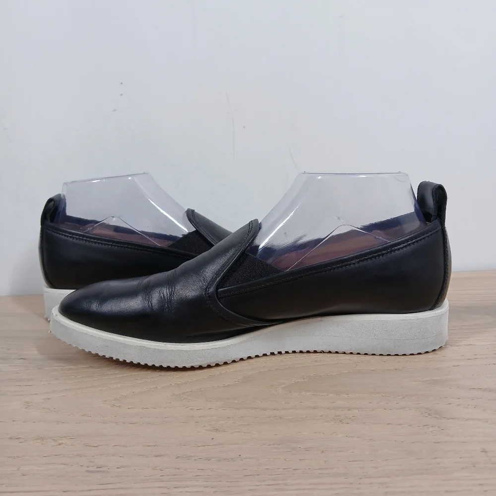 Everlane Black Leather‎ Modern Loafer Slip-On Platform Shoes 1390 - Picture 3 of 11